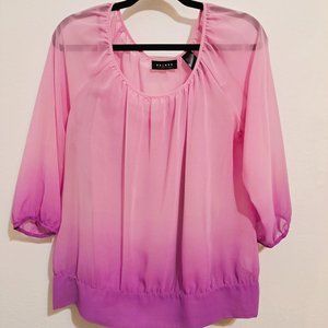 Axcess Women Top Purple  Fade Long Sleeve Size L Preowned Good Condition